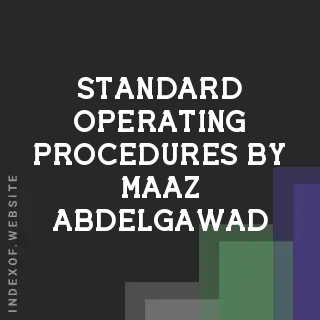 Standard Operating Procedures by Maaz Abdelgawad | Indexof