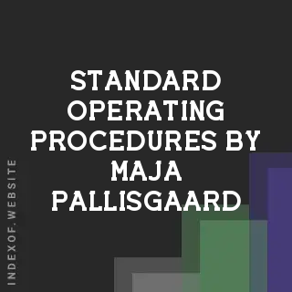 Standard Operating Procedures by Maja Pallisgaard | Indexof