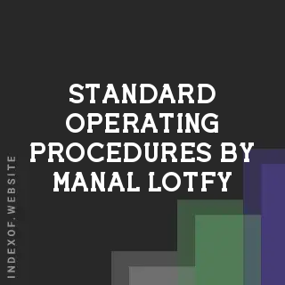 Standard Operating Procedures by Manal Lotfy | Indexof