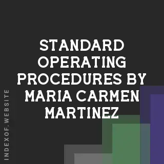 Standard Operating Procedures by Maria Carmen Martinez | Indexof