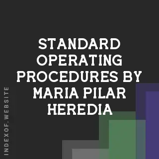 Standard Operating Procedures by Maria Pilar Heredia | Indexof