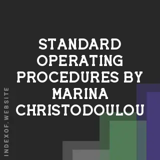 Standard Operating Procedures by Marina Christodoulou | Indexof