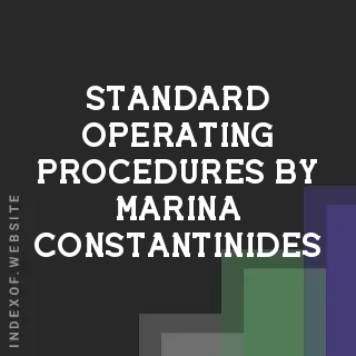 Standard Operating Procedures by Marina Constantinides | Indexof