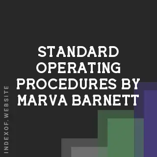 Standard Operating Procedures by Marva Barnett | Indexof