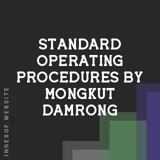 Standard Operating Procedures by Mongkut Damrong | Indexof