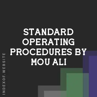 Standard Operating Procedures by Mou Ali | Indexof