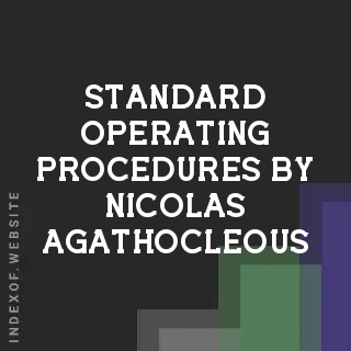 Standard Operating Procedures by Nicolas Agathocleous | Indexof