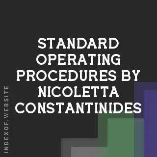 Standard Operating Procedures by Nicoletta Constantinides | Indexof