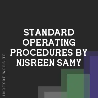 Standard Operating Procedures by Nisreen Samy | Indexof