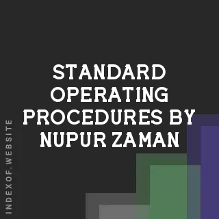 Standard Operating Procedures by Nupur Zaman | Indexof