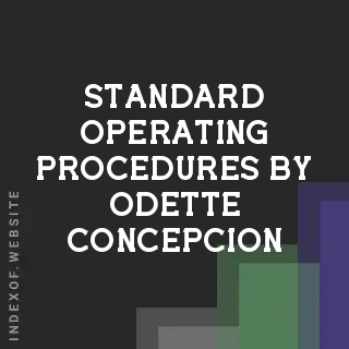 Standard Operating Procedures by Odette Concepcion | Indexof
