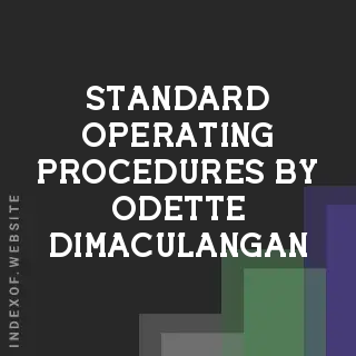Standard Operating Procedures by Odette Dimaculangan | Indexof