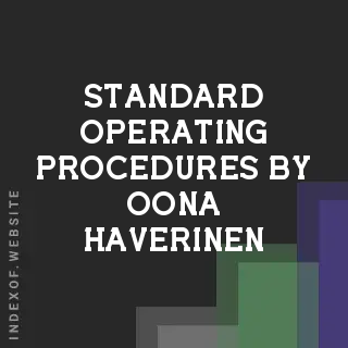 Standard Operating Procedures by Oona Haverinen | Indexof