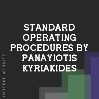 Standard Operating Procedures by Panayiotis Kyriakides | Indexof