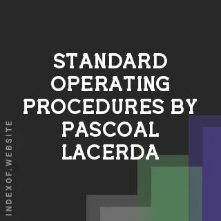 Standard Operating Procedures by Pascoal Lacerda | Indexof