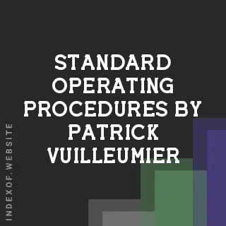 Standard Operating Procedures by Patrick Vuilleumier | Indexof