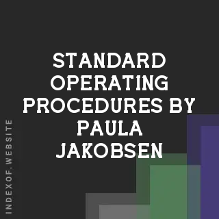 Standard Operating Procedures by Paula Jakobsen | Indexof