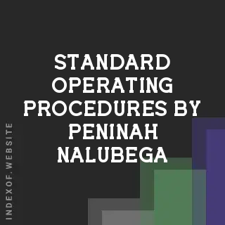Standard Operating Procedures by Peninah Nalubega | Indexof