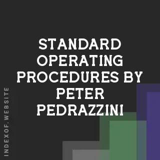 Standard Operating Procedures by Peter Pedrazzini | Indexof