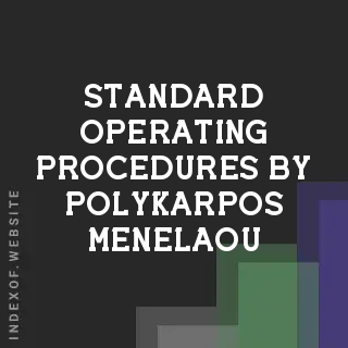 Standard Operating Procedures by Polykarpos Menelaou | Indexof