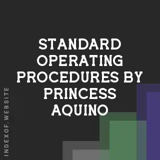 Standard Operating Procedures by Princess Aquino | Indexof