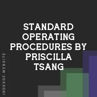Standard Operating Procedures by Priscilla Tsang | Indexof