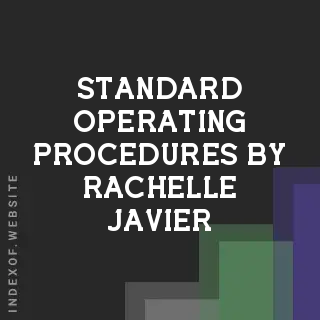 Standard Operating Procedures by Rachelle Javier | Indexof