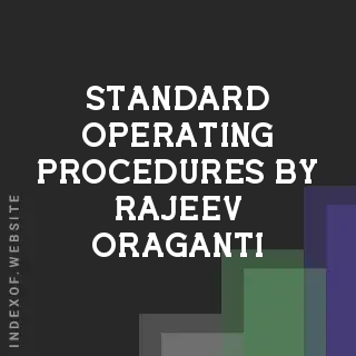 Standard Operating Procedures by Rajeev Oraganti | Indexof