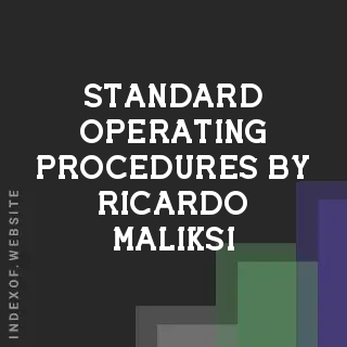 Standard Operating Procedures by Ricardo Maliksi | Indexof