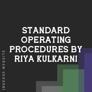 Standard Operating Procedures by Riya Kulkarni | Indexof