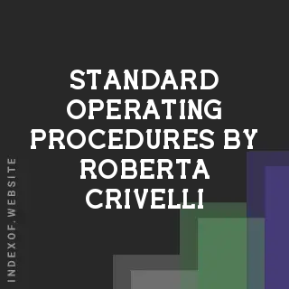 Standard Operating Procedures by Roberta Crivelli | Indexof