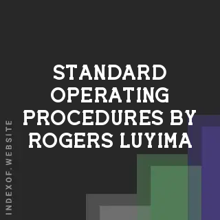 Standard Operating Procedures by Rogers Luyima | Indexof