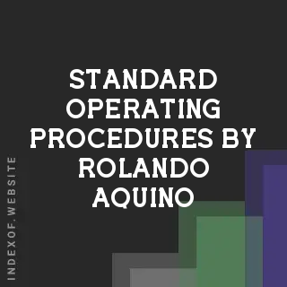 Standard Operating Procedures by Rolando Aquino | Indexof