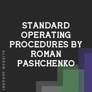 Standard Operating Procedures by Roman Pashchenko | Indexof