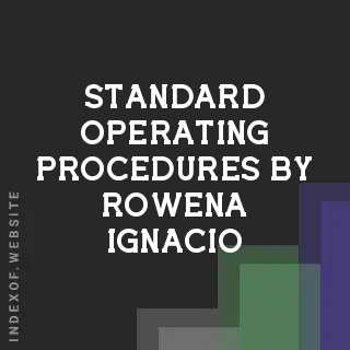 Standard Operating Procedures by Rowena Ignacio | Indexof