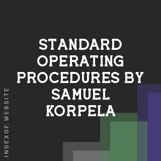 Standard Operating Procedures by Samuel Korpela | Indexof