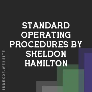Standard Operating Procedures by Sheldon Hamilton | Indexof