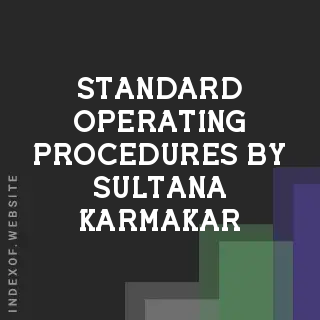 Standard Operating Procedures by Sultana Karmakar | Indexof