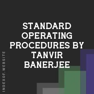 Standard Operating Procedures by Tanvir Banerjee | Indexof
