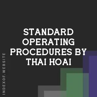 Standard Operating Procedures by Thai Hoai | Indexof