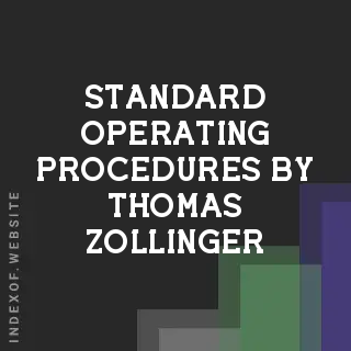 Standard Operating Procedures by Thomas Zollinger | Indexof