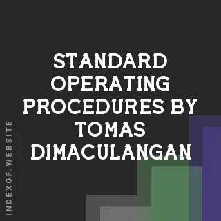 Standard Operating Procedures by Tomas Dimaculangan | Indexof