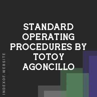 Standard Operating Procedures by Totoy Agoncillo | Indexof