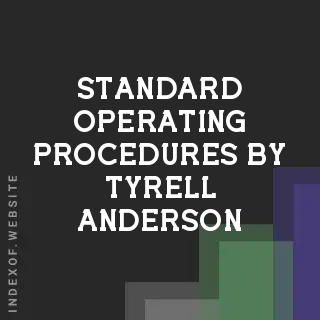 Standard Operating Procedures by Tyrell Anderson | Indexof