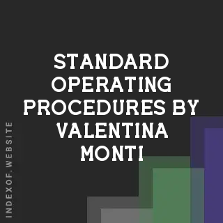Standard Operating Procedures by Valentina Monti | Indexof