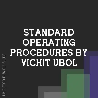 Standard Operating Procedures by Vichit Ubol | Indexof