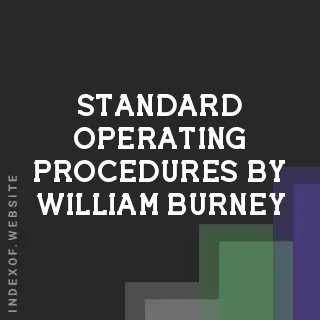 Standard Operating Procedures by William Burney | Indexof