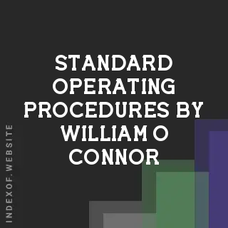 Standard Operating Procedures by William O Connor | Indexof