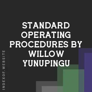 Standard Operating Procedures by Willow Yunupingu | Indexof