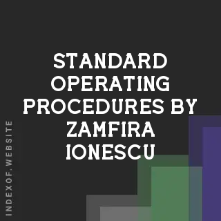 Standard Operating Procedures by Zamfira Ionescu | Indexof